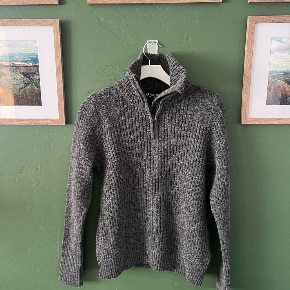 Helly Hansen Women's Wool Charcoal 1/4 Zip Sweater